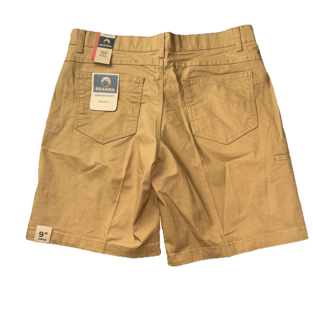 Brahma Canvas Shorts Mens 34 Brown Relaxed Fit Workwear 9 In Inseam
